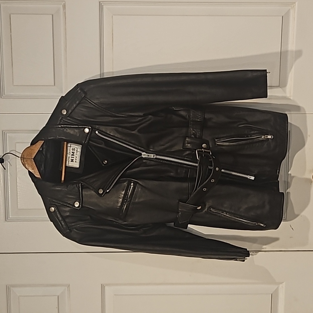 Leather Motorcycle jacket HIP length